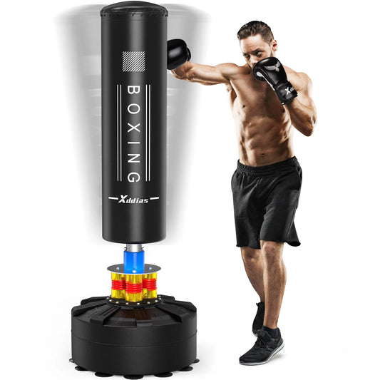 XDDIAS Punching Bag with Stand, Punching Bag for Adults, Boxing Bag with Stand 70&#8221;-205lbs Freestanding Punching Bag for Adult Youth Kids &#8211; Men Women Stand Kickboxing Bag for Home Office Gym