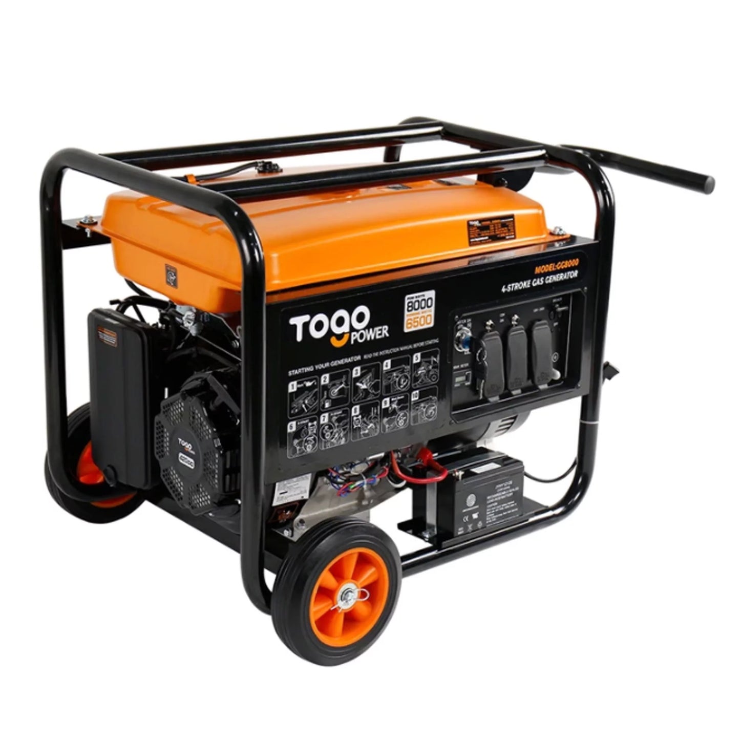 Togo Power Gasoline Powered Portable Generator 8000 Watt Electric Backup