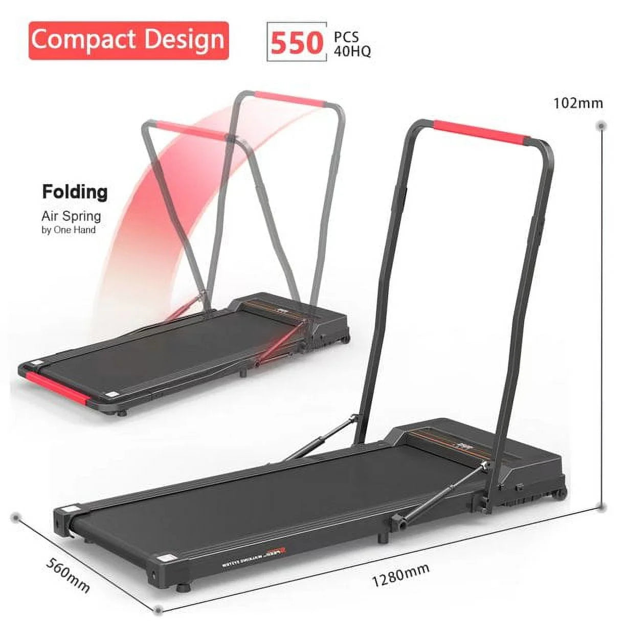 Clearance! Under Desk Treadmill 2 in 1 Walking Machine, Portable, Folding, Electric, Motorized, Walking and Jogging Machine with Remote Control for Home and Office Workout