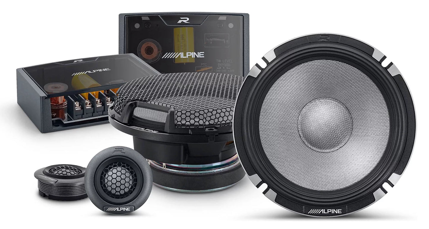 (2) Pairs Alpine R2-S652 6.5&#8243; 2-Way Component Car Audio Speakers High-Resolution