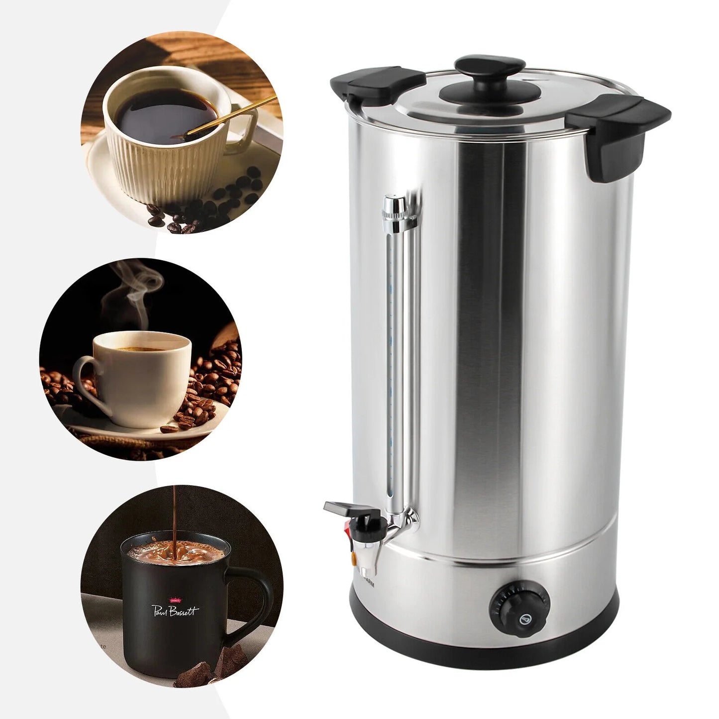 DENEST 25L/6.6gal Premium Commercial Coffee Machine Large Stainless Steel Coffee Maker