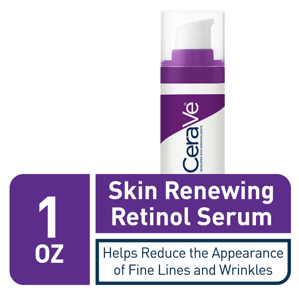 CeraVe Skin Renewing Retinol Face Serum with Niacinamide &#038; Hyaluronic Acid for All Skin Types, 1 fl oz