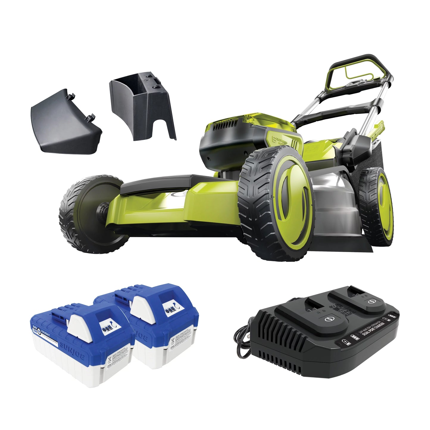 Sun Joe 48V Cordless 20&#8243; Self-Propelled Lawn Mower, 7-Position, 2 x 4.0-Ah Batteries &#038; Charger