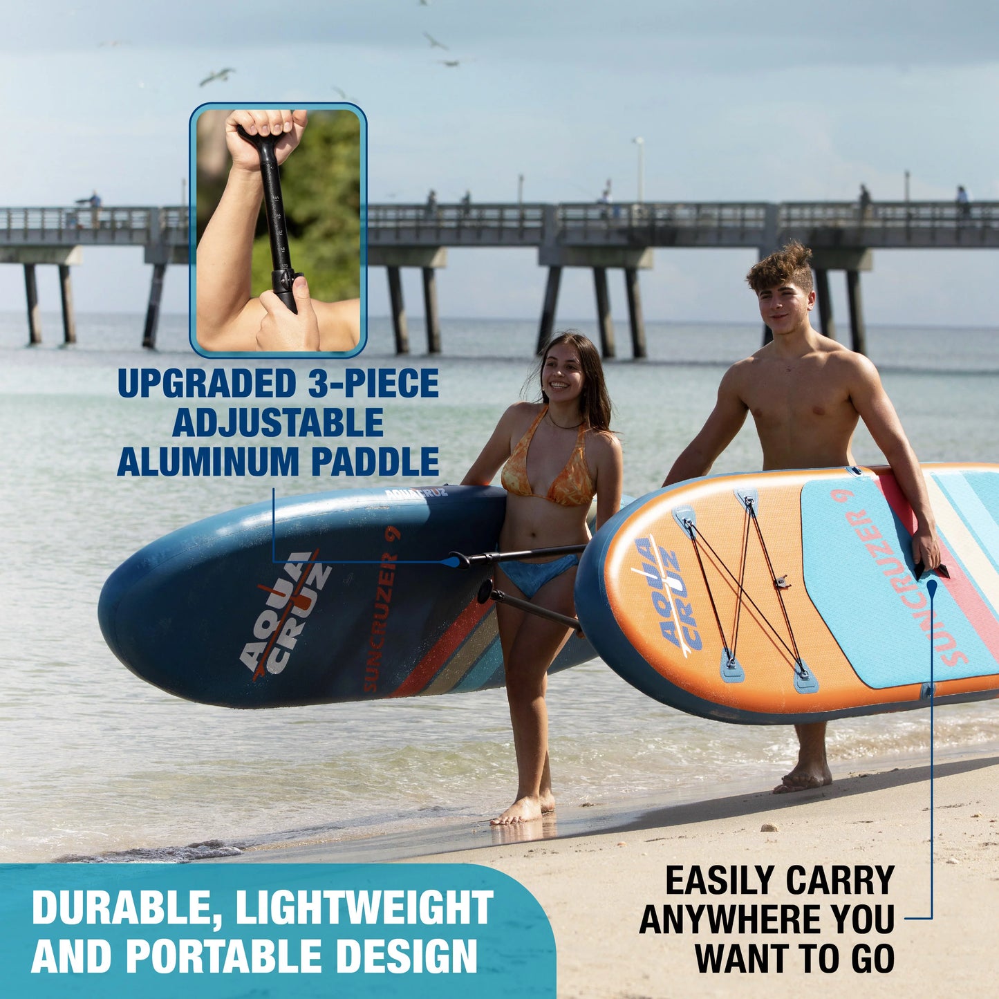 Aquacruz Suncruzer 9 ft. Inflatable Stand Up Paddle Board Set with Accessories