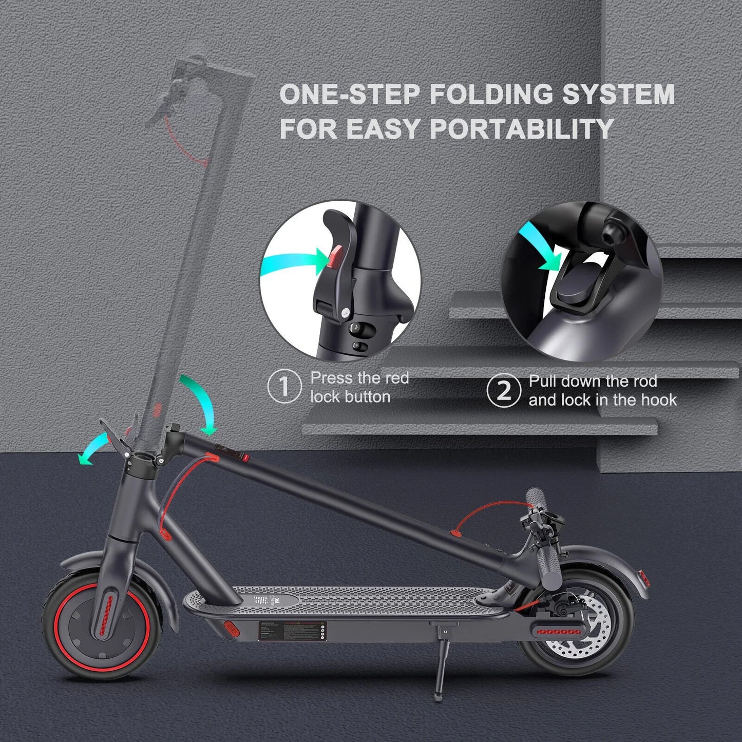 Dazone Electric Scooter, 350W Folding E-scooter,  8.5&#8243; Tires 2 Wheels Max 20 Miles Range and 15.5Mph Speed, for Adult  Commuter Foldable Portable Escooter