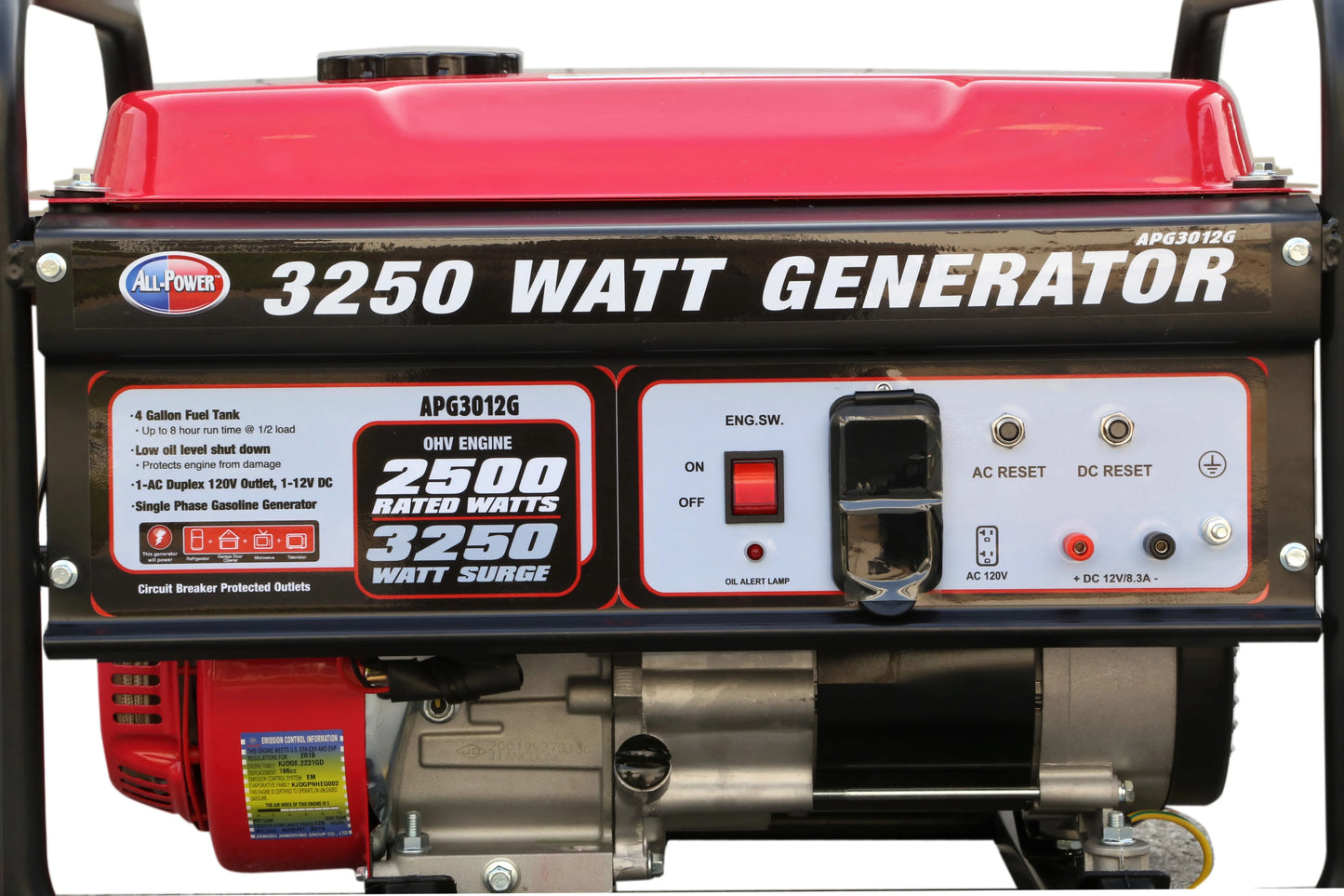 All Power 3250 Watt Portable Generator APG3012G, 3250W Gas Powered Generator for Home Power Backup, Hurricane Damage Restoration, EPA Certified