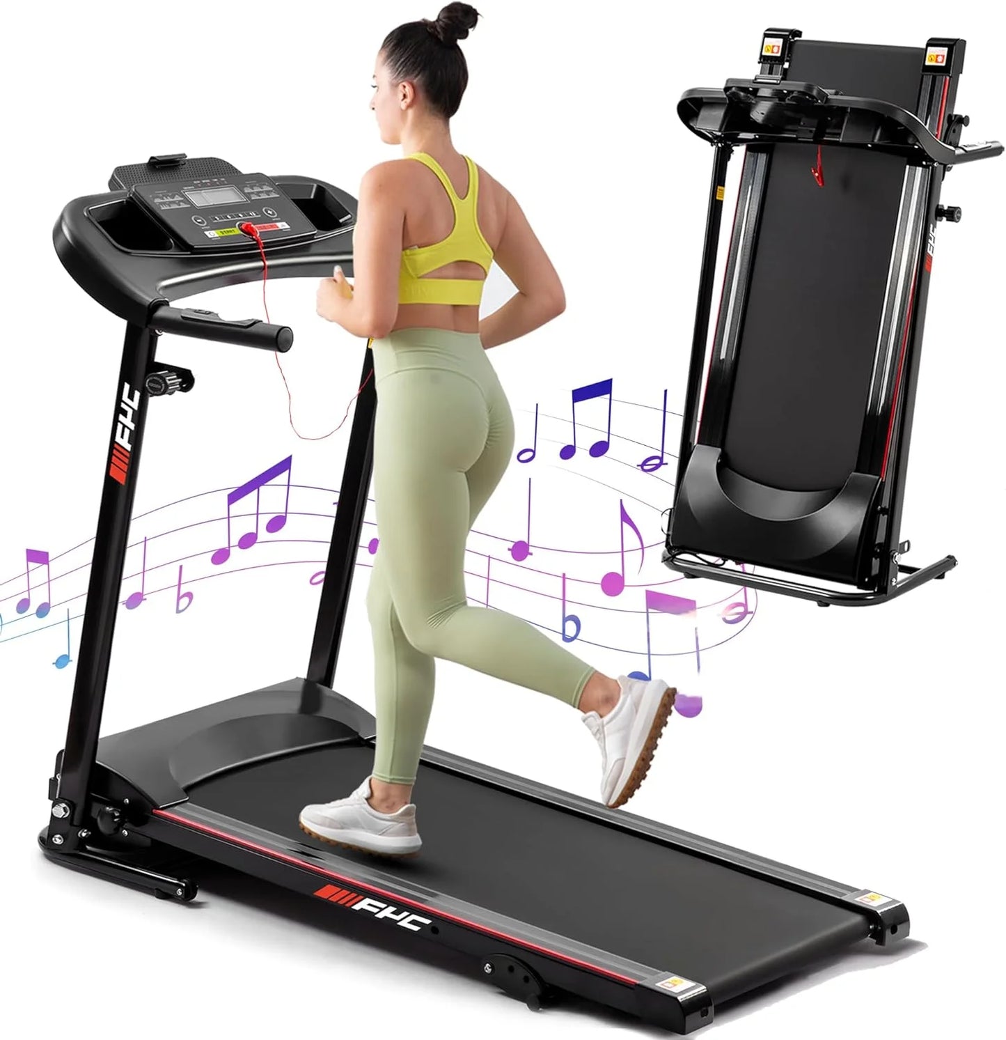 Clearance Folding Treadmill with Incline Electric Motorized Running Machine with 16&#8243; Belt with Manual Incline 265lbs Max. Weight with 12 Preset Programs Perfect for Home Use