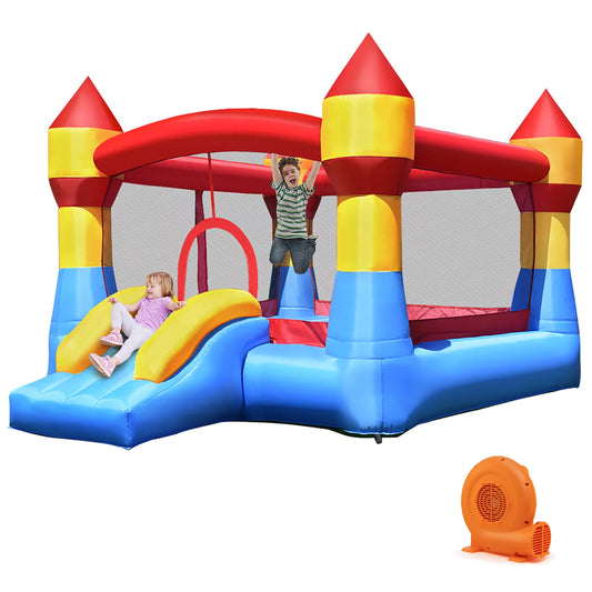 Costway Inflatable Bounce House Castle Jumper Moonwalk Playhouse Slide with  550W Blower