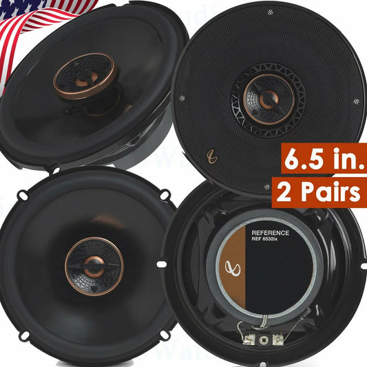 4x Infinity Reference REF-6532IX 180 Watts 6.5&#8243; 2-Way Coaxial Speakers 6-1/2&#8243; Bundle