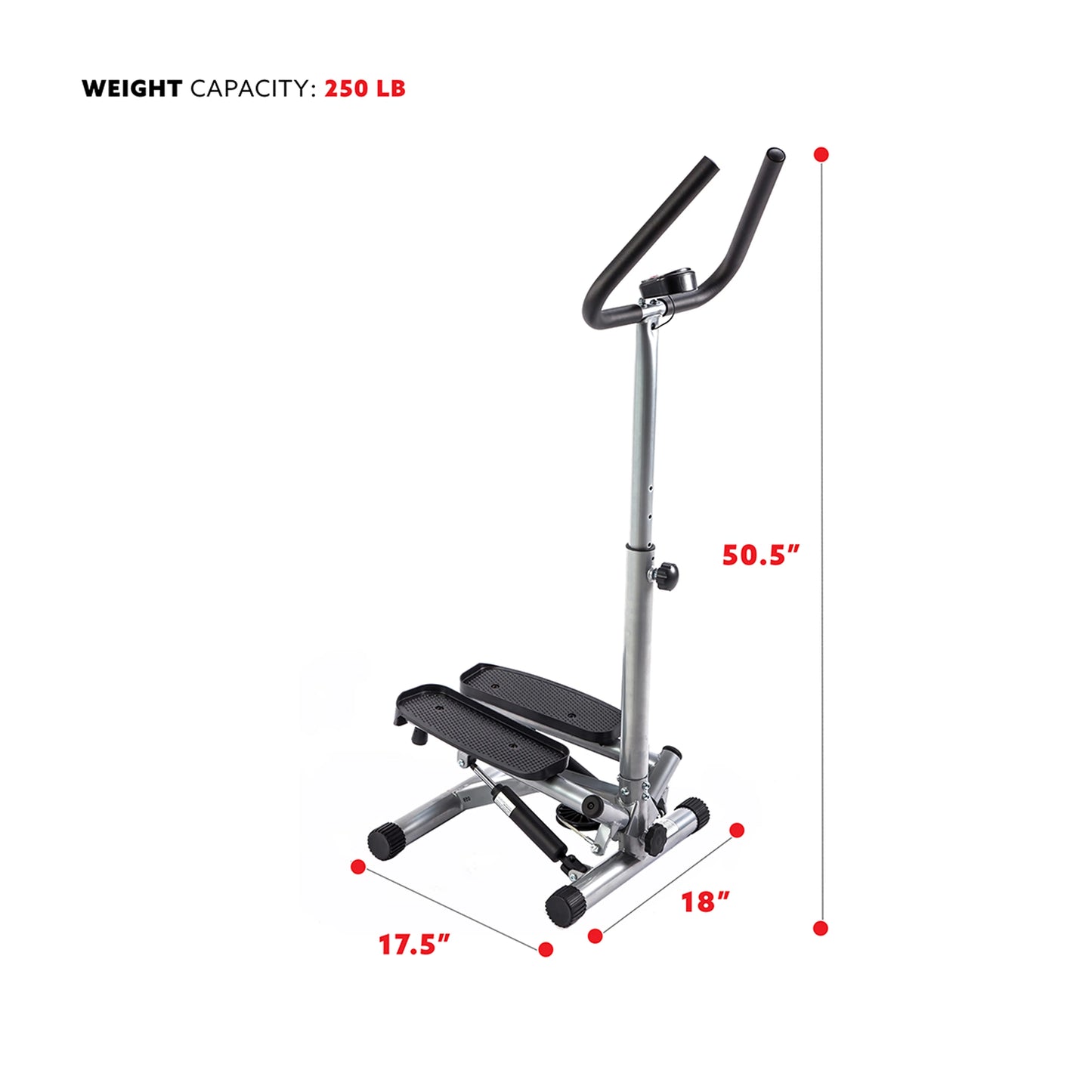 Sunny Health &#038; Fitness Mini Twister, Stair Stepper, Climber Step Machine with Handlebar for Total Body Toning, SF-S020027