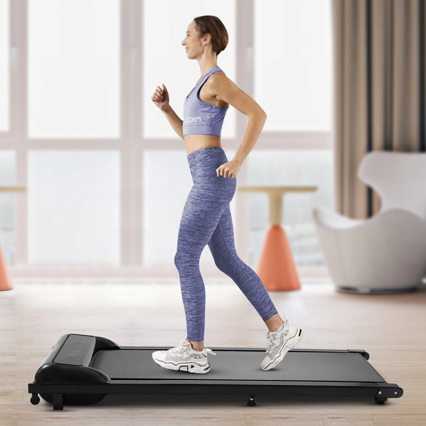 600W 2 in 1 2.25HP Powerful Treadmill for Home  Electric Walking Machine Steel 3800rpm W/Remote Control