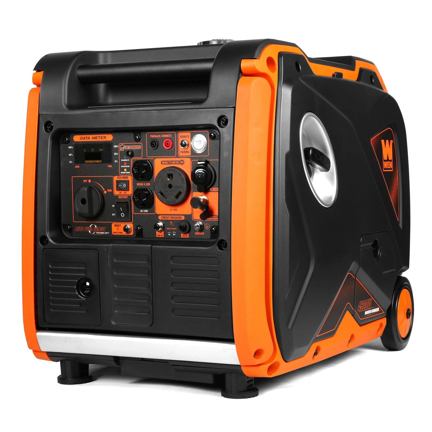 WEN Super Quiet 4500-Watt Remote Electric Start Dual Fuel RV-Ready Portable Inverter Generator with Fuel Shut-Off and CO Watchdog