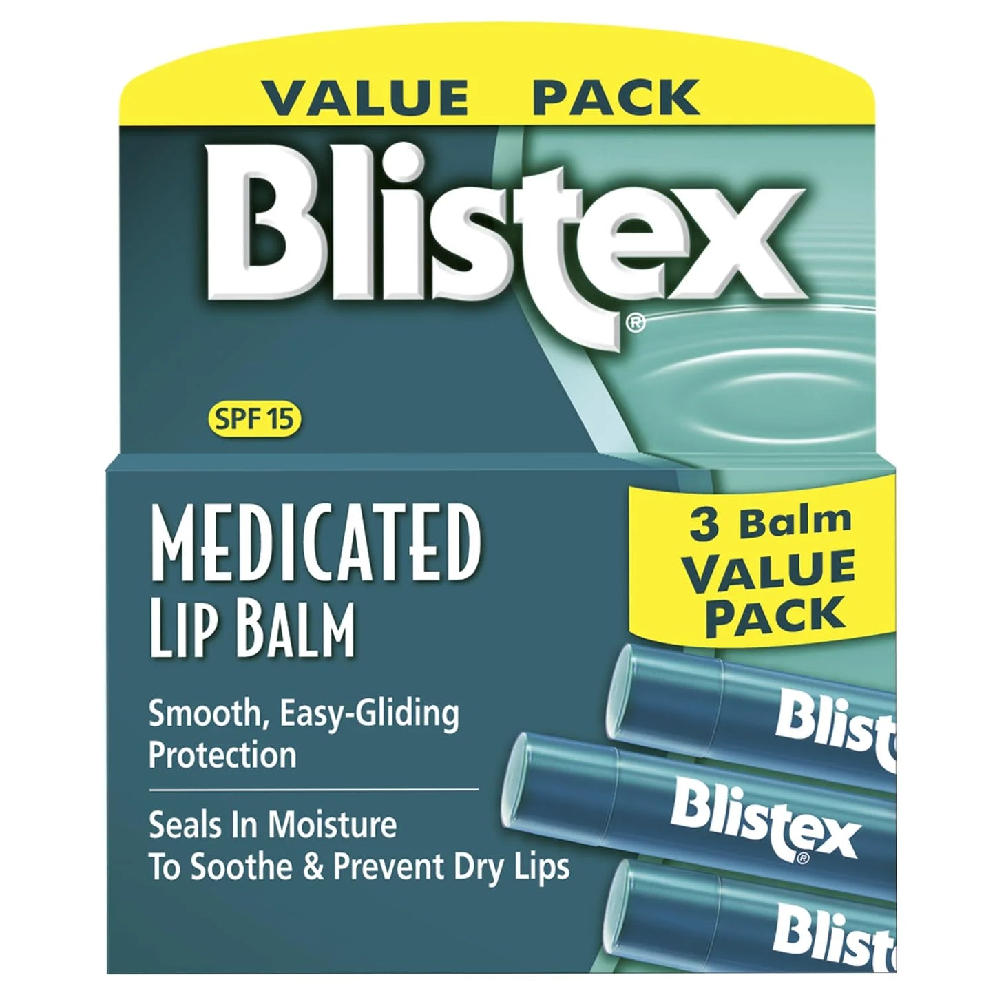 Blistex Medicated Lip Balm, 0.15 Ounce, Pack of 3 ?C Prevent Dryness &#038; Chapping, SPF 15 Sun Protection