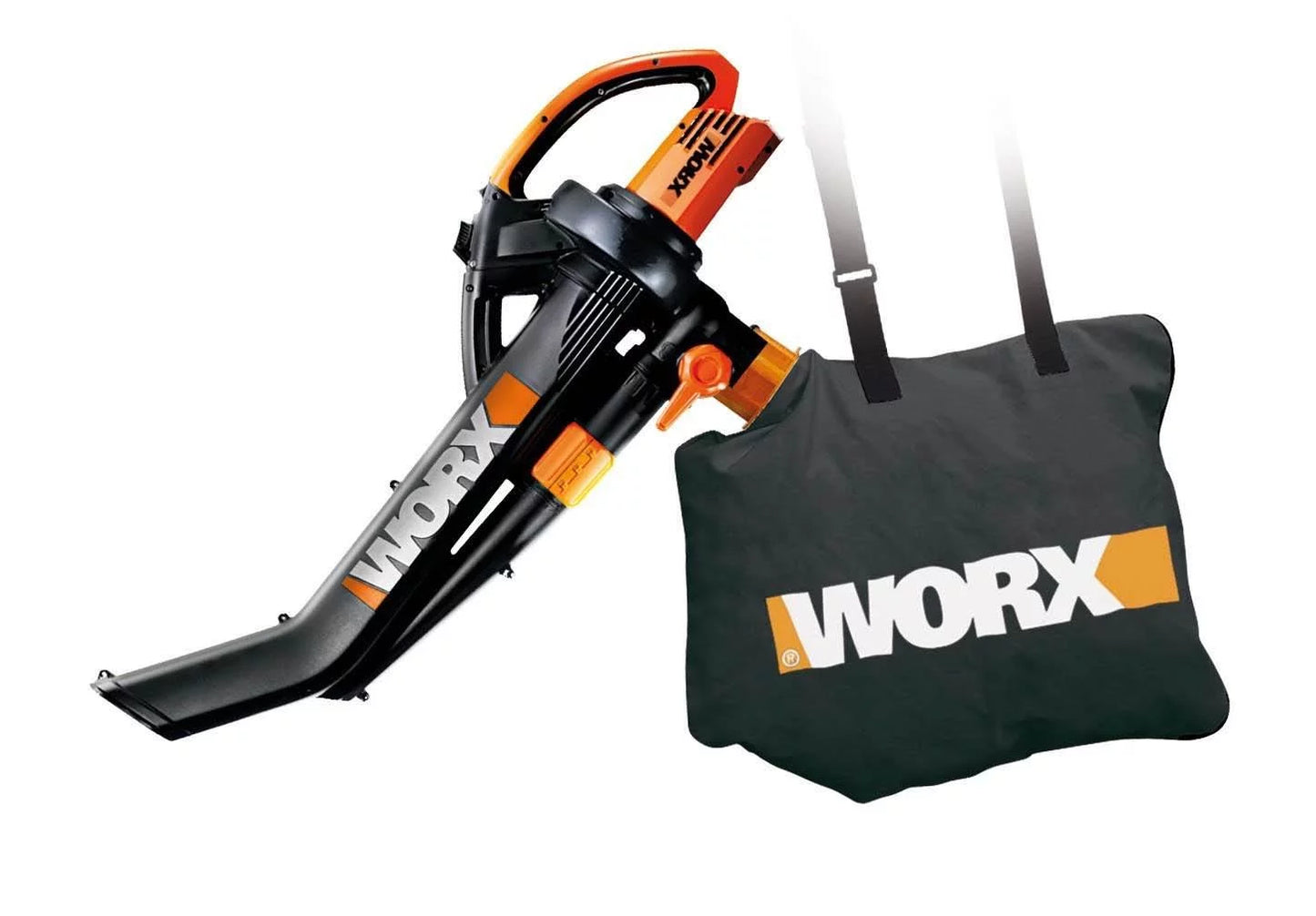 WORX WG509 Corded Electric TriVac Blower/Mulcher/Vacuum &#038; Impellar Bag and Strap