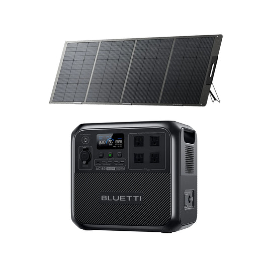 BLUETTI Solar Generator AC180 with PV200, 200W Solar Panel, 1152Wh Portable Power Station, LiFePO4 Emergency Power for Camping, Off-grid, Power Outage