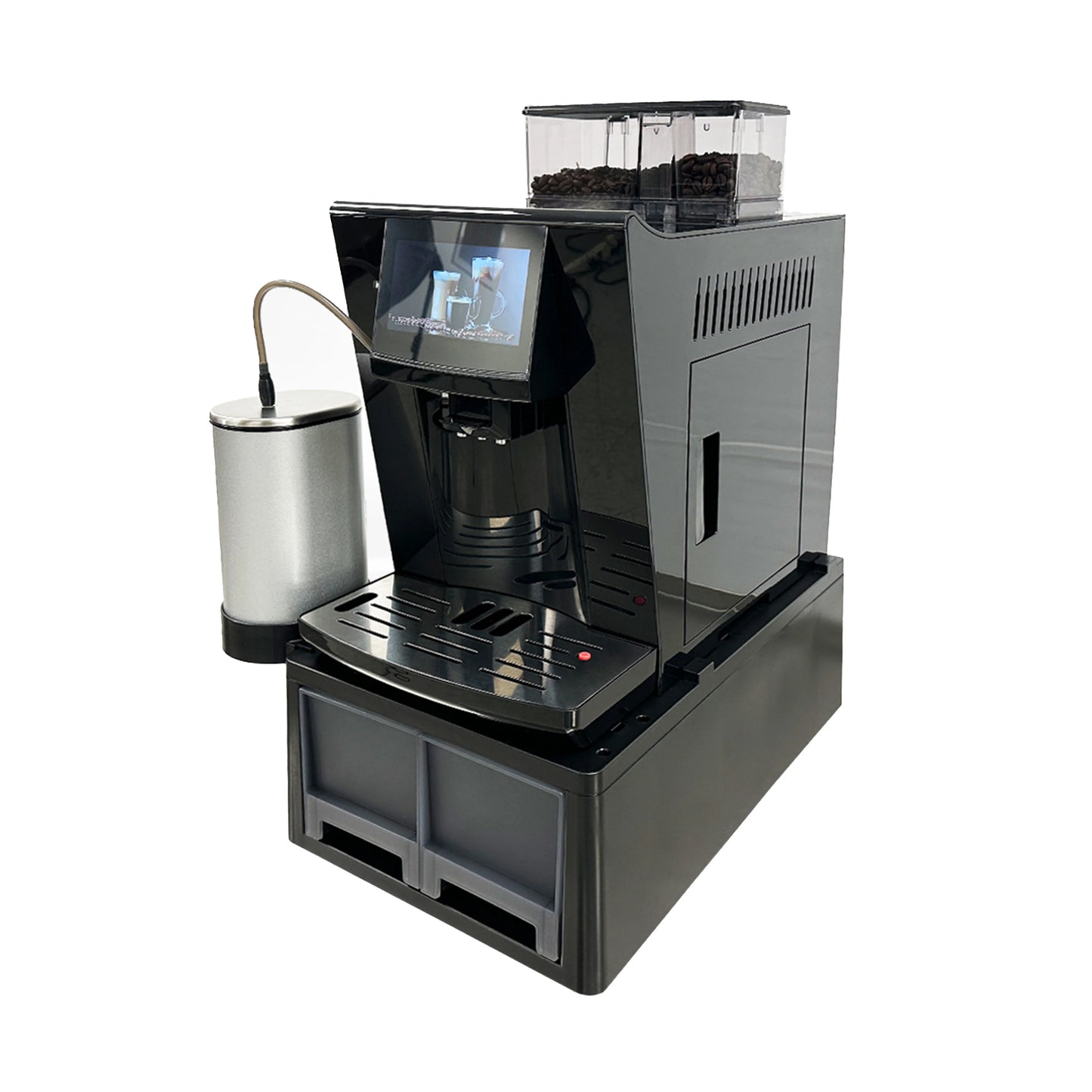 Commercial 20-Cup Black Fully Automatic Espresso Coffee Machine 750g beans container