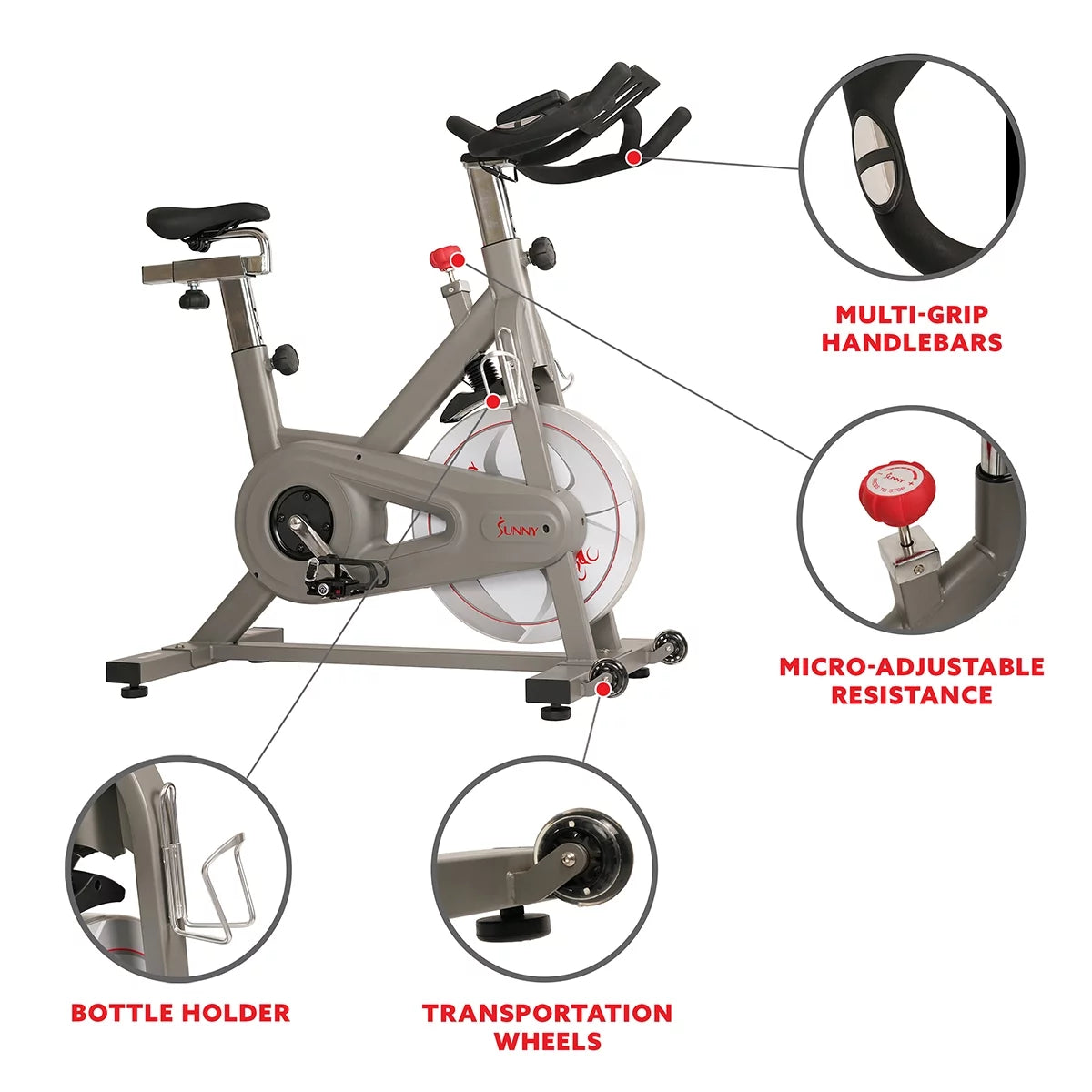 Sunny Health &#038; Fitness Synergy Magnetic Indoor Cycling Bike &#8211; SF-B1879