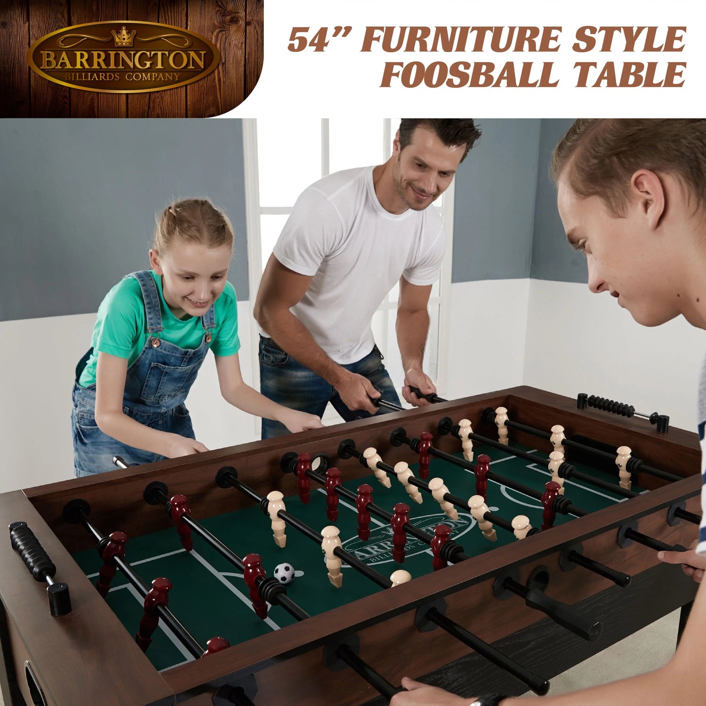 Barrington 54&#8243; Furniture Style Foosball Game Table, 54 inch x 27.25 inch x 34 inch