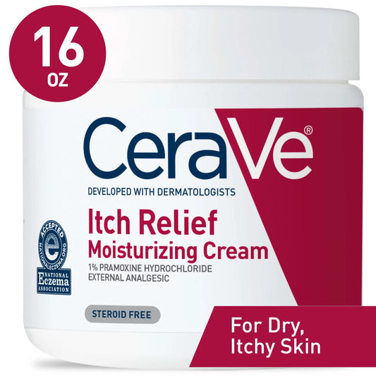 CeraVe Itch Relief Moisturizing Cream for Body, Steroid-Free Treatment for Dry &#038; Itchy Skin, 16 oz